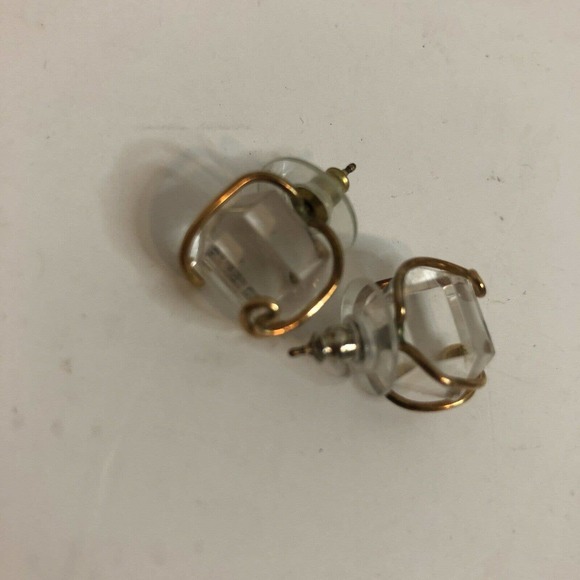 vintage clear glass earrings. - Picture 3 of 3